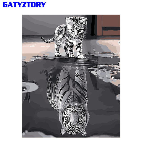 DIY Cat Reflection Painting