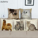 XUNYU Persian Cat Linen Pillow Case