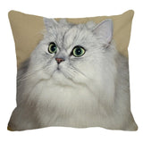 XUNYU Persian Cat Linen Pillow Case
