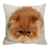 XUNYU Persian Cat Linen Pillow Case
